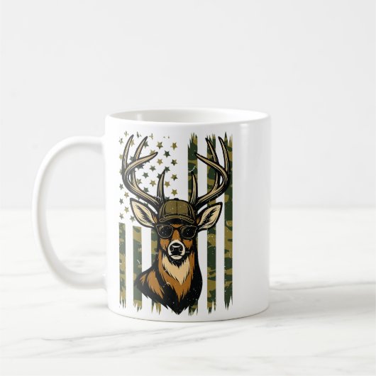 Weißwedelhirsch Jugend Junge Hirschjagd Camo Ameri Kaffeetasse (Links)
