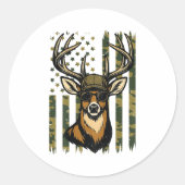 Weißwedelhirsch Jugend Knabe Hirschjagd Camo Ameri Runder Aufkleber (Vorderseite)