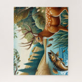 Weißwedelhirsch-Landschaft Puzzle (Vertikal)