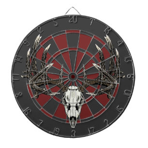 Weißwedelhirsch-Schädel vintage Dartscheibe