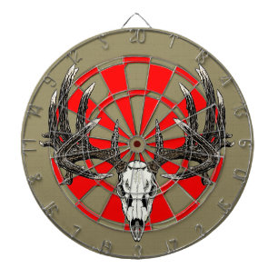 Weißwedelhirsch-Schädel vintage Dartscheibe