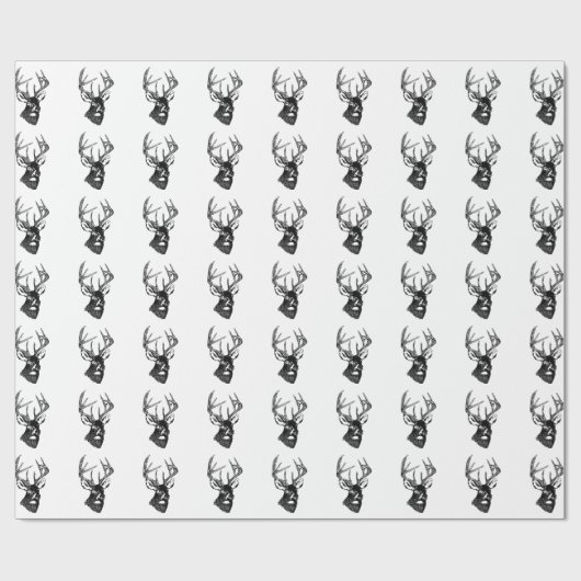 Weißwedelhirsch-Trophäe-Dollar-Packpapier Geschenkpapier (Flach)