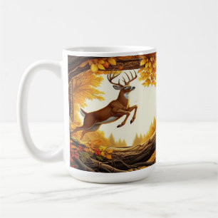 Weißwedelhirsch Verzauberter Herbstwald Wildlife  Kaffeetasse