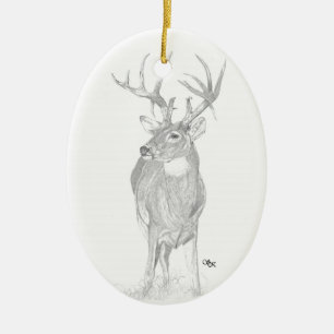Weißwedelhirsch-Verzierung Keramik Ornament