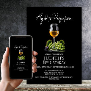 Weißwein 'Aged to Perfection' zum 85. Geburtstag Einladung