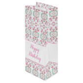 Weißwein Gemusterte Geschenktasche Geschenktüte Für Weinflaschen (Rückseite Schrägansicht)