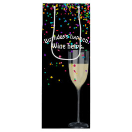 Weißwein mit Geburtstagskaffetti Geschenktüte Für Weinflaschen