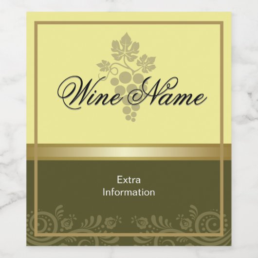 Weißweinetikett mit Trauben Weinetikett (Einzelnes Label)