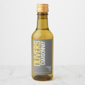 Weißweingelb, graue Weine Text Mini Weinetikett (Vorderseite)