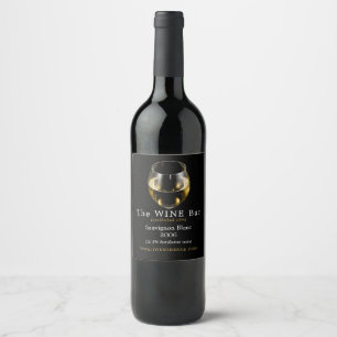 Weißweinglas, Weinbar/Weingut Weinetikett