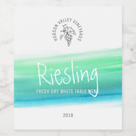 Weißweingrün-blaue Sonderweinetiketten Weinetikett (Einzelnes Label)