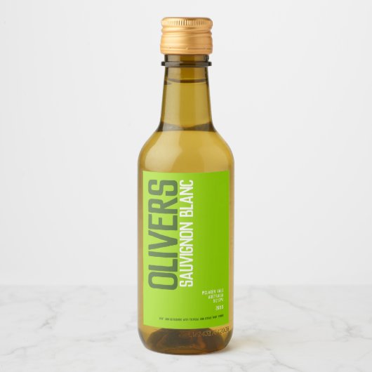 Weißweinsorten für grüne Weine Text Mini Weinetikett (Vorderseite)