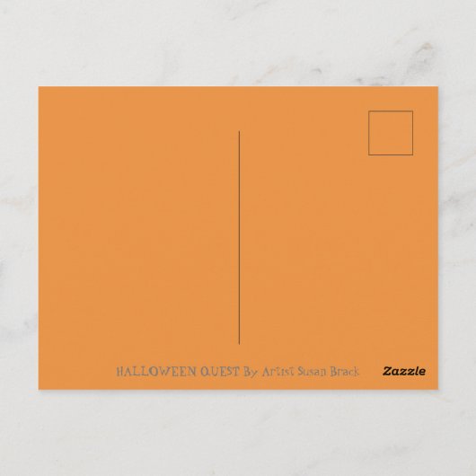 WEISSWEISSE MIKROFAHRT HALLOWEE SCHWARZE KATZE POSTKARTE (Rückseite)