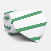 Weißweiße und Kelly-grüne, horizontale Krawatte (Gerollt)