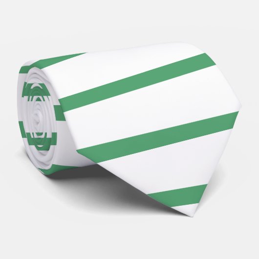 Weißweiße und Kelly-grüne, horizontale Krawatte (Gerollt)
