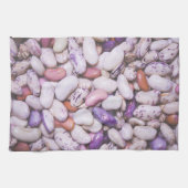 Weißweiße und lila coole Bohnen Geschirrtuch (Horizontal)