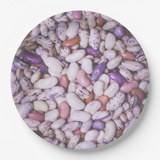 Weißweiße und lila coole Bohnen Pappteller (Vorderseite)