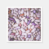 Weißweiße und lila coole Bohnen Serviette (Vorderseite)