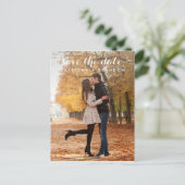 WEISSWEISSWEISSER SKRIPT SAVE THE DATE POSTCARD ANKÜNDIGUNGSPOSTKARTE (Stehend Vorderseite)