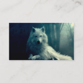 Weißwolf im Nachtwald Visitenkarte (Rückseite)