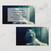 Weißwolf im Nachtwald Visitenkarte (Vorne/Hinten)