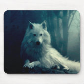 Weißwolf im Nachwald Mousepad (Vorne)