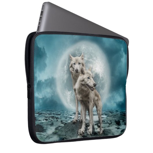 Weißwölfe Laptopschutzhülle (Vorne Rechts)