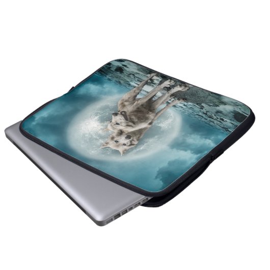 Weißwölfe Laptopschutzhülle (Vorne Knopf)