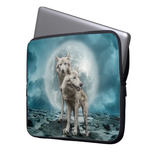 Weißwölfe Laptopschutzhülle (Vorderseite Links)