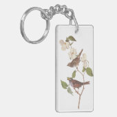 Weißwurzelammer Audubon-Vogel in Dogwood Schlüsselanhänger (Vorderseite links)