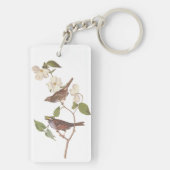 Weißwurzelammer Audubon-Vogel in Dogwood Schlüsselanhänger (Rückseite)
