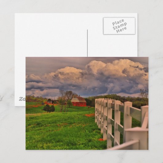 Weißzaun Postkarte (Vorne/Hinten)