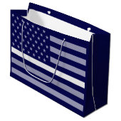 Weißzeilenflagge Große Geschenktüte (Vorderseite Schrägansicht)