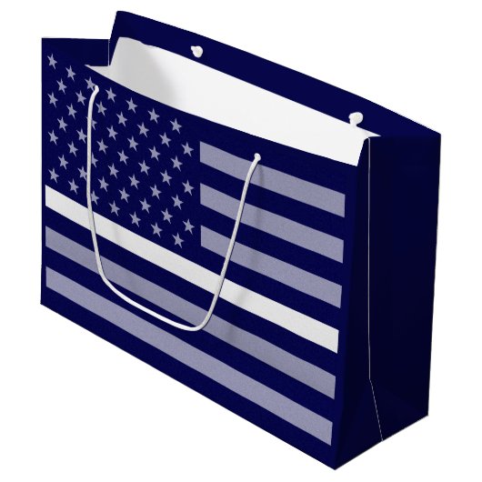 Weißzeilenflagge Große Geschenktüte (Vorderseite Schrägansicht)