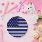 Weißzeilenflagge Pappteller (Party)