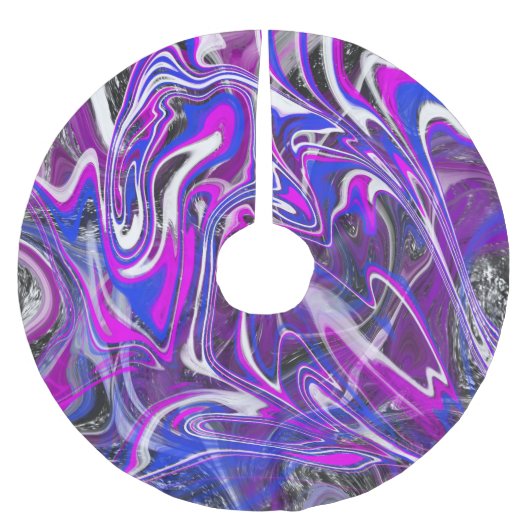 Weist Pinsel des Farbenspreizes des Baumrindes auf Polyester Weihnachtsbaumdecke (Vorderseite)