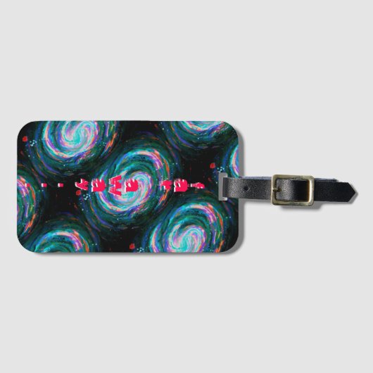 Weit entfernt grüne Spiralgalaxien im Weltraum Gepäckanhänger (Vorderseite (Horizontal))