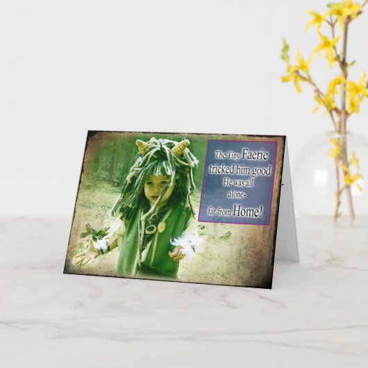 Weit von Zuhause-Schleppangel Karte (Gelbe Blume)