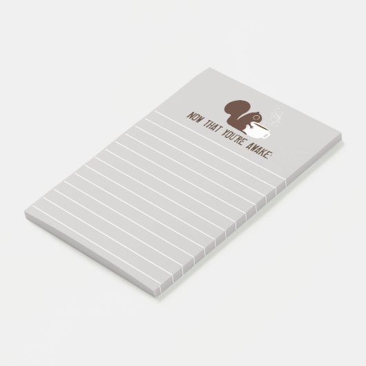 Weit wacher Eichhörnchen-Kaffee-Liebhaber Post-it Klebezettel (angewinkelt)