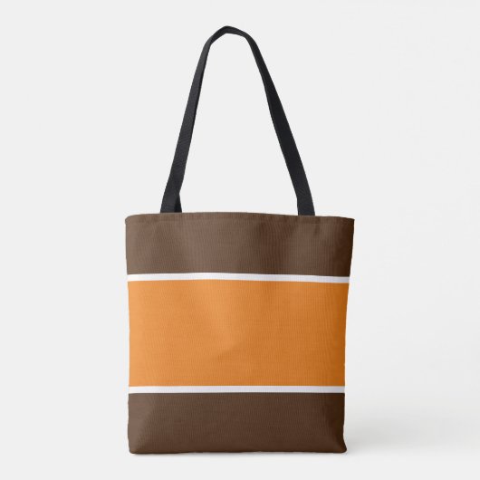 Weit wärmer Herbst Orange Kakao Bräune Streifen Tasche (Rückseite)