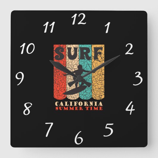 Weitblick der California Wall Quadratische Wanduhr (Vorderseite)