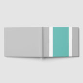 Weite, Aquamarine, weiße Streifen auf hellgrau Gästebuch (Voll)