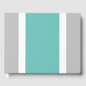 Weite, Aquamarine, weiße Streifen auf hellgrau Gästebuch (Vorderseite)