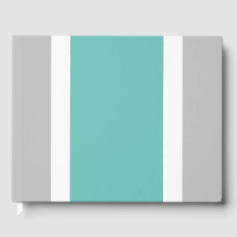 Weite, Aquamarine, weiße Streifen auf hellgrau Gästebuch