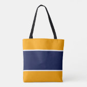 Weite, blaue Streifen auf goldgelben Streifen Tasche (Rückseite)