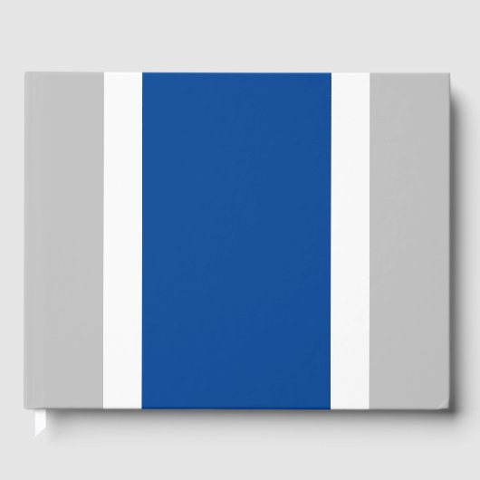 Weite, blaue Streifen auf hellgrauen Streifen Gästebuch (Vorderseite)
