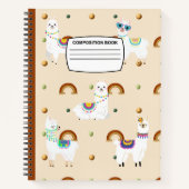 Weite gedeckte Niedliche Lamas-Spirale Zusammenset Notizblock (Vorderseite)