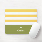 Weite gelbe horizontale Streifen Grüne Namen Daisy Mousepad (Mit Mouse)