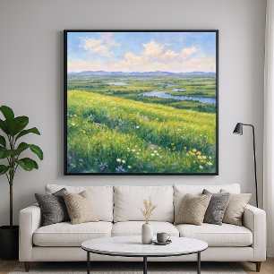 Weite Graslandschaft - Malerischer Stil Kunst Poster