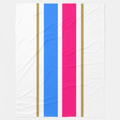 Weite, helle blaue, cremefarbene, rosa Streifen Fleecedecke (Vorderseite)
